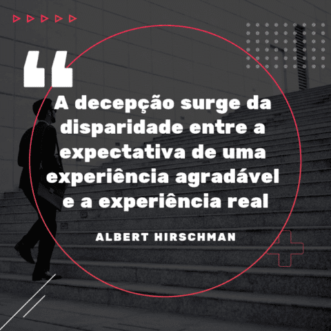 frases sábias: A decepção surge da disparidade entre a expectativa de uma experiência agradável e a experiência real