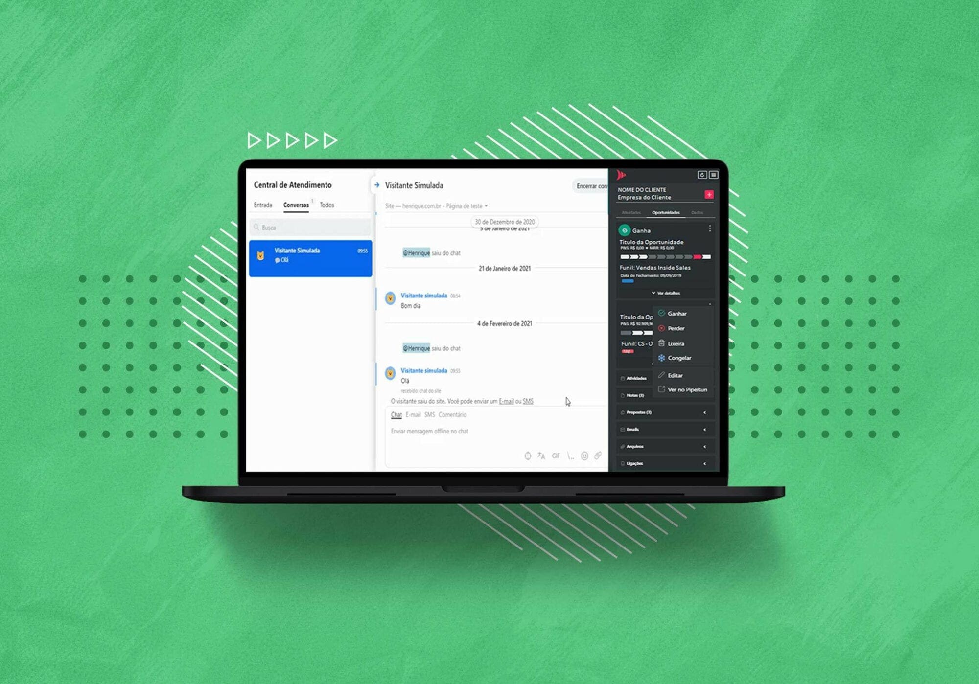 Jivochat e CRM PipeRun