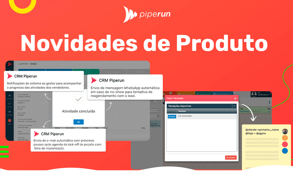 Recursos e funcionalidades do CRM PipeRun