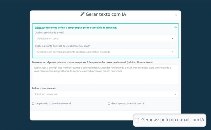 IA ChatGPT para escrever emails no CRM de Vendas