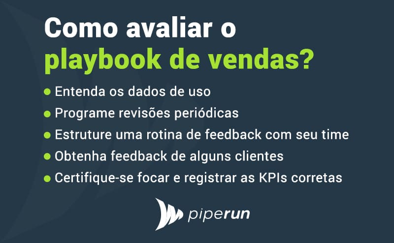 Como avaliar o playbook de vendas?