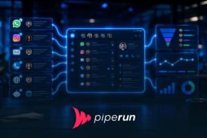 Plataforma de integração de canais de vendas com WhatsApp, Instagram, e-mail, telefone e chatbot centralizados em uma interface única conectada ao funil comercial e aos relatórios de vendas.
